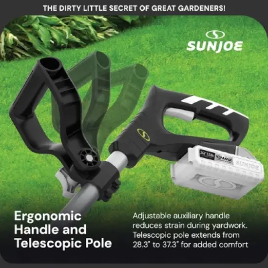 Sun Joe 24V Cordless Garden Tiller Cultivator Kit with Battery and Charger for Weeding, Soil Aeration and Prepping Plant Beds, Black, 24V-TLR-LTE image {4}