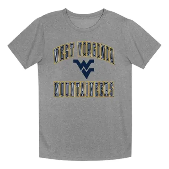 NCAA West Virginia Mountaineers Boys' Gray Poly T-Shirt image {1}