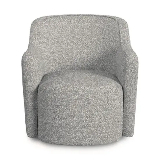 HomePop Upholstered Swivel Accent Chair White/Gray Boucle image {3}