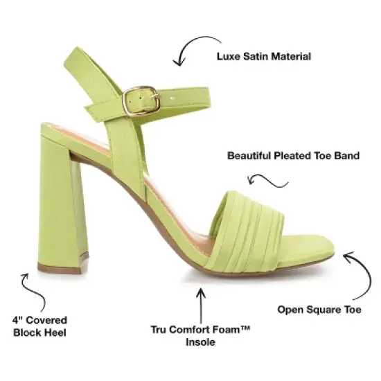 Journee Collection Womens Skiler Tru Comfort Foam Open Square Toe Block Heel Sandals Green 11 image {7}