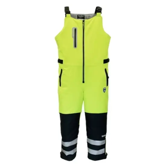 RefrigiWear Insulated Reflective High Visibility Extreme Softshell Bib Overalls image {6}