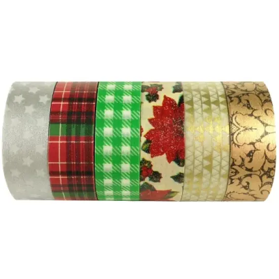 Wrapables Japanese Washi Masking Tape, Christmas Collection (Set of 6) image {9}