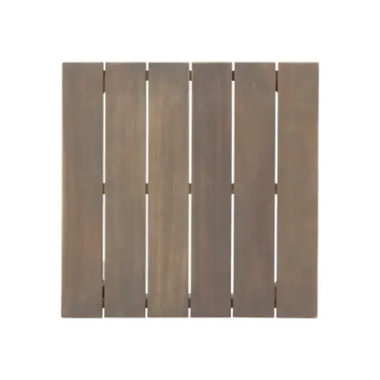 GDFStudio Cyril  Square Acacia Wood Slat Panel End Table image {4}