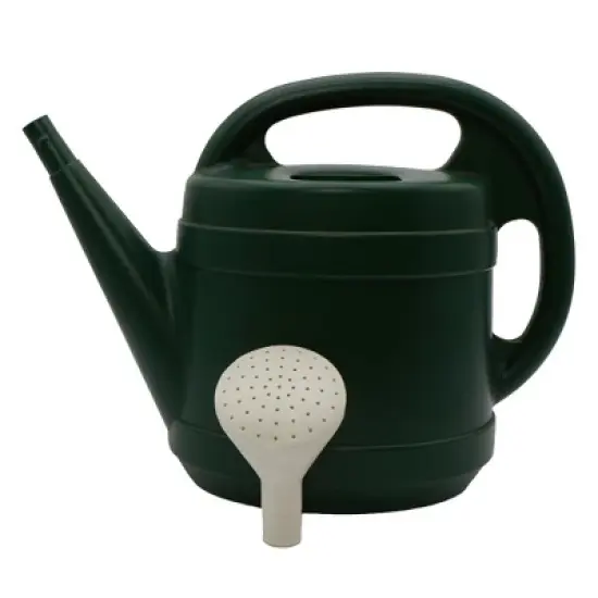 The HC Companies Standard Watering Can, Small Plastic Garden Water Pot for Indoor Outdoor Plants and Flowers, 2 Gallon, Green image {2}