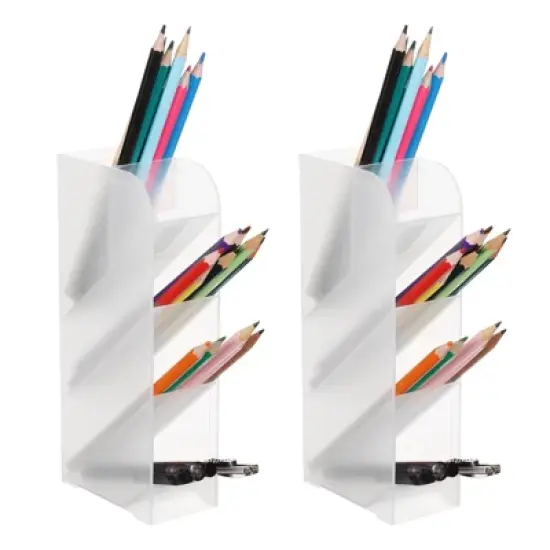 Unique Bargains PVC Space Saving 5 Slots Design Marker Organizers 3.6" x 8.1" 2 Pcs image {5}