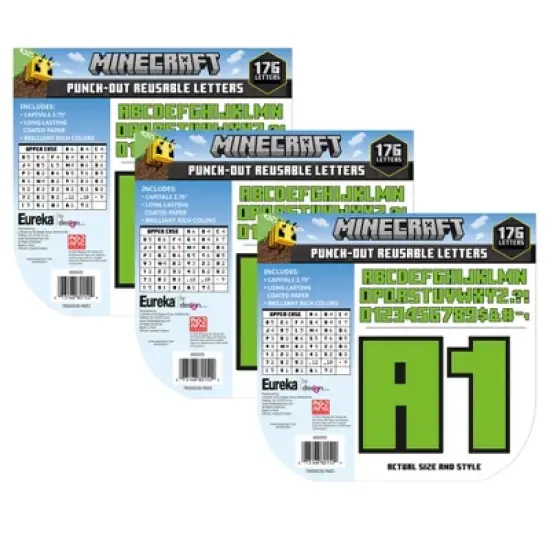 Eureka&reg; Minecraft Deco Letters, 176 Pieces Per Pack, 3 Packs image {4}