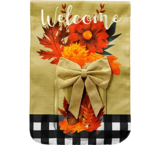 Briarwood Lane Fall Garden Flag 12x18 For Outdoor Fall Floral Mason Jar Burlap For Fall Garden Flag Flags For Outside image {2}