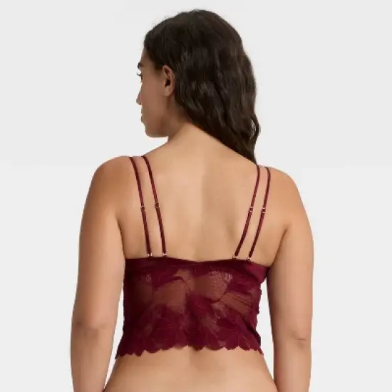 Women's Satin and Lace Removable Pad Longline Bralette - Auden&trade; image {1}