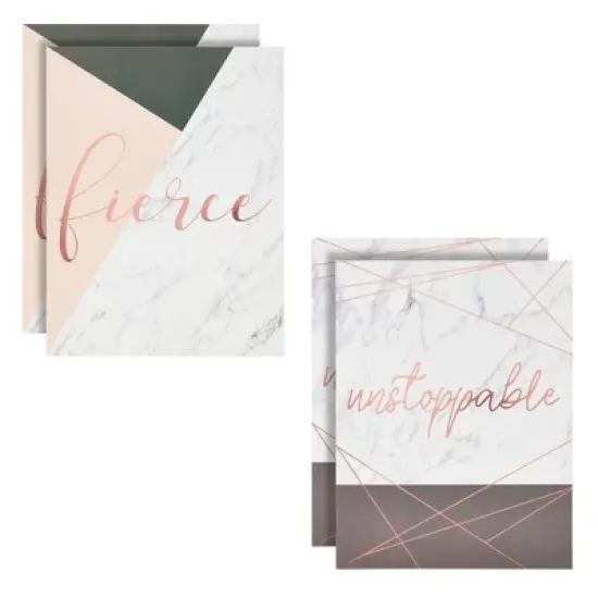 Paper Junkie 12-Pack Inspirational 2 Pocket Folders for Marble Print Office Supplies, 6 Decorative Rose Gold Motivational Designs for School, 12x9 in image {8}