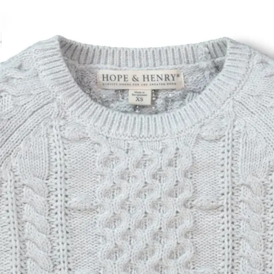 Hope & Henry Girls' Organic Cotton Chunky Cable Knit Pullover Sweater, Infant image {1}
