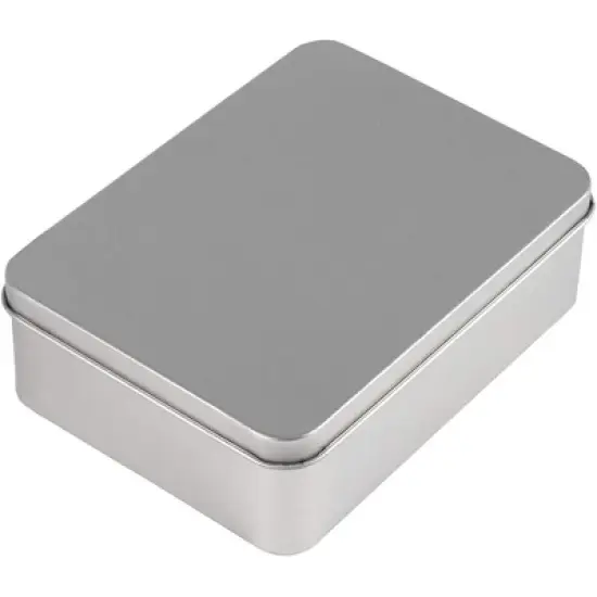 Juvale 6-Pack Silver Metal Cookie Tins with Lids - Small Rectangular Tins for Gift Giving, Home Organization (4.9x3.7x1.6 In) image {4}
