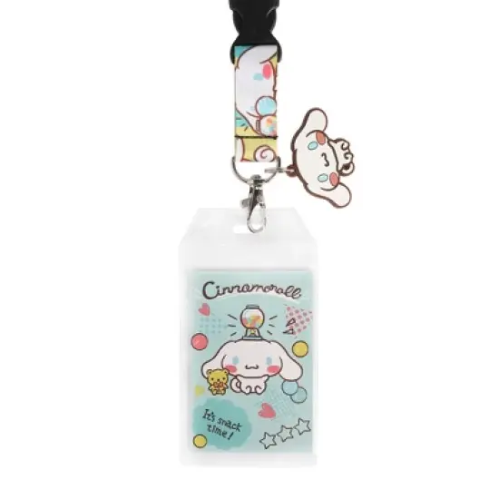 Cinnamaroll Snack Time Theme 22-inch Lanyard with Clear ID Sleeve and Rubber Charm image {4}
