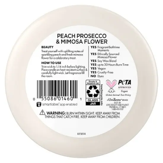 Beloved Peach Prosecco and Mimosa Flower 2-Wick Candle - 11.5oz image {2}