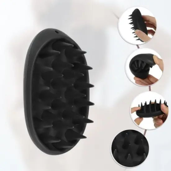 Unique Bargains Travel Size Silicone Scalp Massager Hair Brushes 1 Pc image {2}