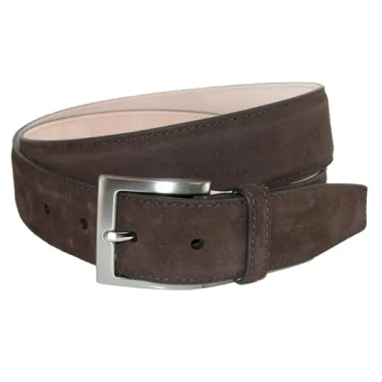 CrookhornDavis Men's Siena Suede Calfskin Dress Belt with Solid Brass Buckle image {6}