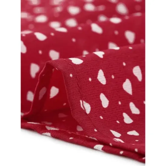 Agnes Orinda Women's Plus Size Casual Long Sleeve Sweetheart Print Midi Ruffle Dress image {4}