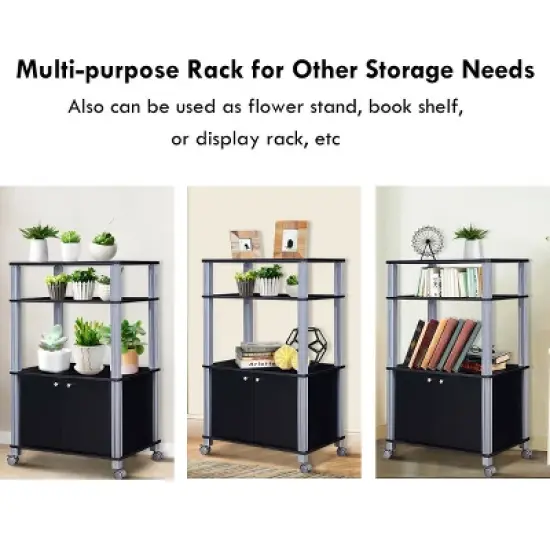 Costway Bakers Rack Microwave Oven Rack Shelves Kitchen Storage Organizer image {3}