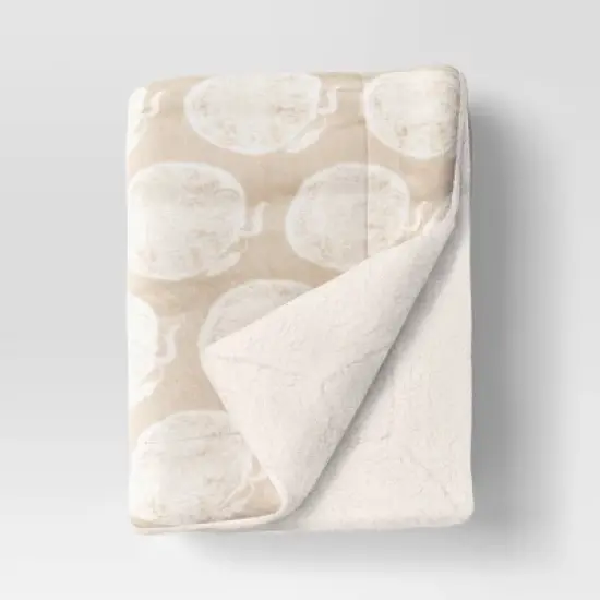 Printed Plush Throw with Faux Shearling Reverse - Threshold&trade; image {6}