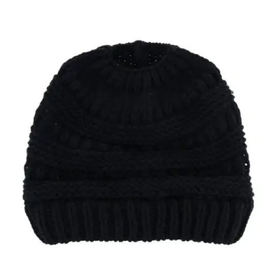 CTM Women's Ponytail Winter Beanie Knit Hat image {3}