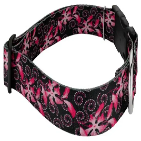 Country Brook Petz 1 1/2 Inch Deluxe Pink Honeysuckle Breeze Dog Collar image {2}