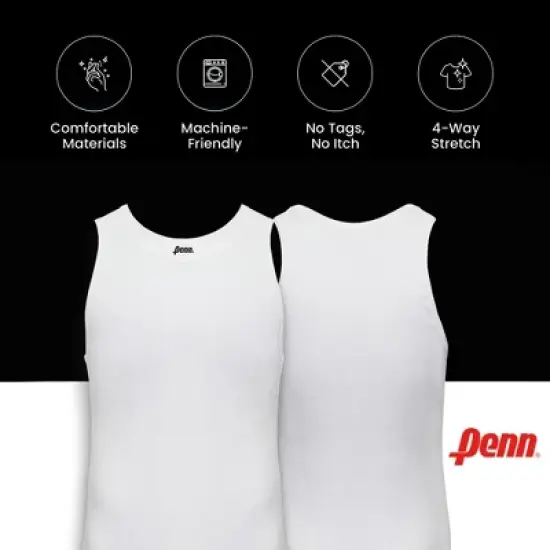 Penn Men's Modern Fit Tank Tops 4-Pack of Breathable, Tagless, Comfortable Cotton T-Shirts image {5}