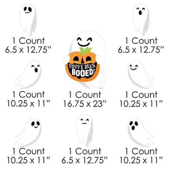Big Dot of Happiness You've Been Booed - Yard Sign and Outdoor Lawn Decorations - Ghost Halloween Party Yard Signs - Set of 8 image {5}
