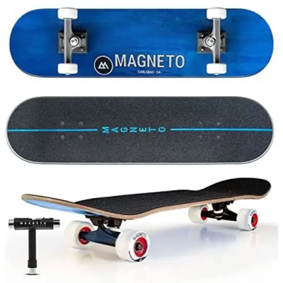 Magneto SUV Skateboards, Fully Assembled 31" x 8.5" Standard Size, 7 Layer Canadian Maple Deck with Free Skate Tool (SUV Blue) image {6}