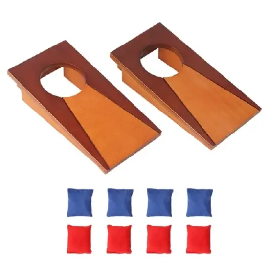 GSE 10"x5" Mini Tabletop Cornhole Toss Game Set with 8 Bean Bags, Wooden Desktop Corn Hole Game Set image {8}