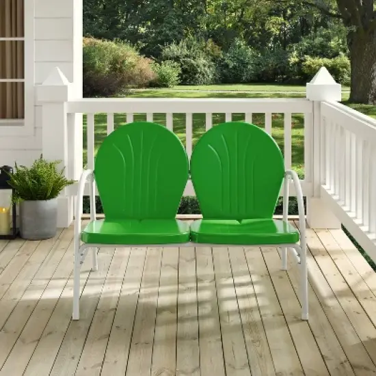 Griffith Outdoor Loveseat - Kelly Green - Crosley image {4}