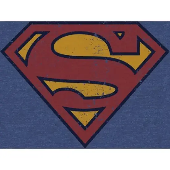 Superman Logo Men's Navy Heather Vintage Tee image {1}