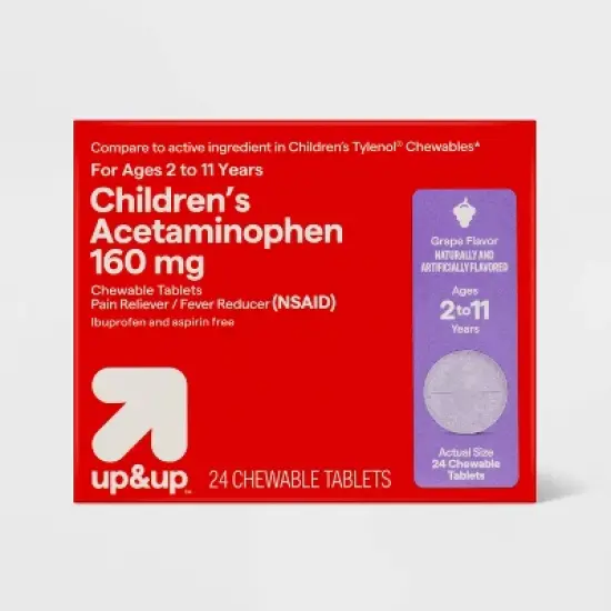 Junior Strength Acetaminophen Chewable Tablets - Grape - 24ct - up&up&trade; image {7}