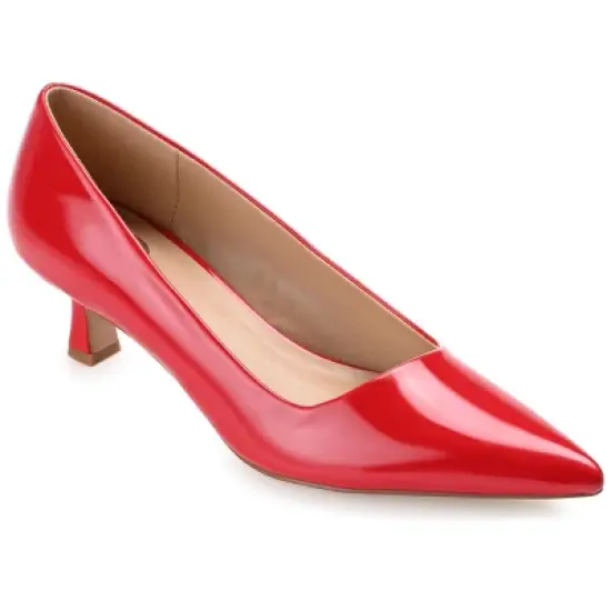 Journee Collection Womens Celica Slip On Kitten Heel Pointed Toe Pumps image {15}