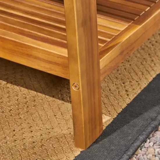 Grenada 6pc Acacia Wood Sofa Set - Teak/Red - Christopher Knight Home: Modular Sectional, Coffee Table image {4}