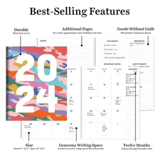 TF Publishing 2024 Monthly Planner 11"x9" Camo image {4}