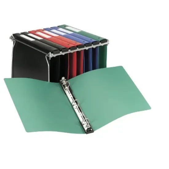 Avery Hanging Storage 3 Ring Binder, 1" Round Rings, 1 Green Binder (14802) image {1}