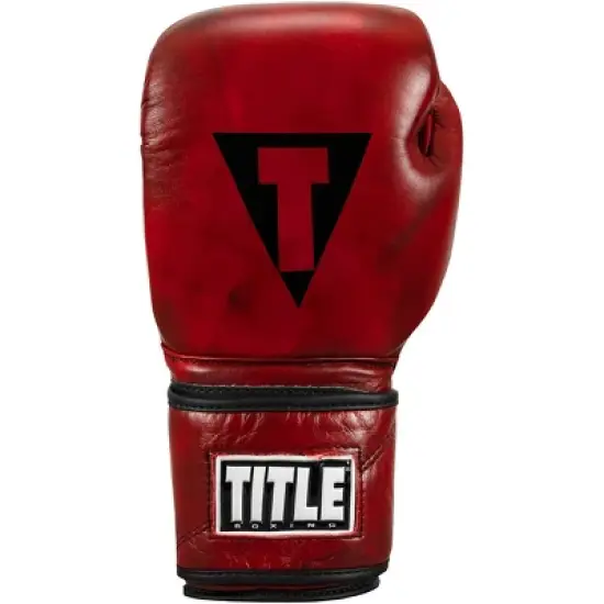 Title Boxing Blood Red Leather Hook and Loop Training Gloves - Red image {2}