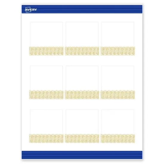 Avery Square Business Cards, Gold Lace Trim Pattern, 2.5" x 2.5" image {9}