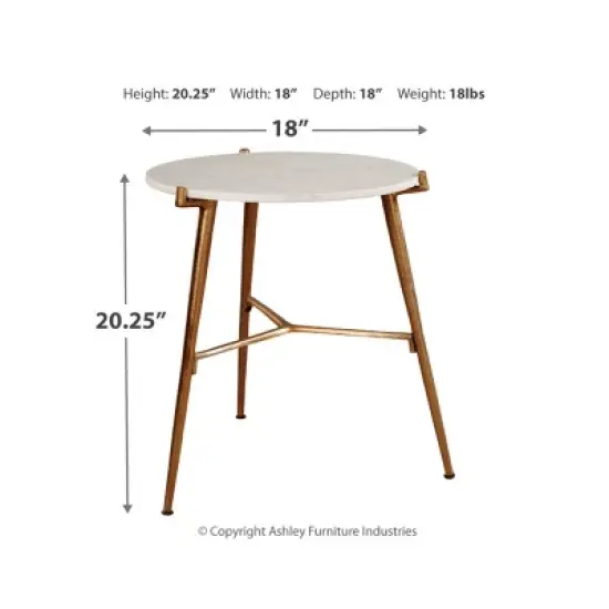 Chadton Side Table White/Gold Finish - Signature Design by Ashley image {3}