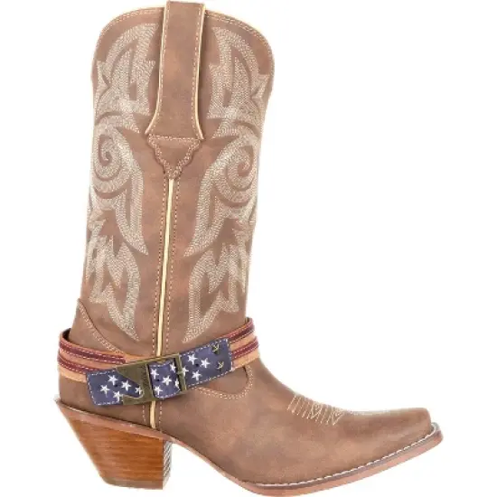 Women's Durango Flag Accessory Western Boot, DRD0208. Brown image {6}