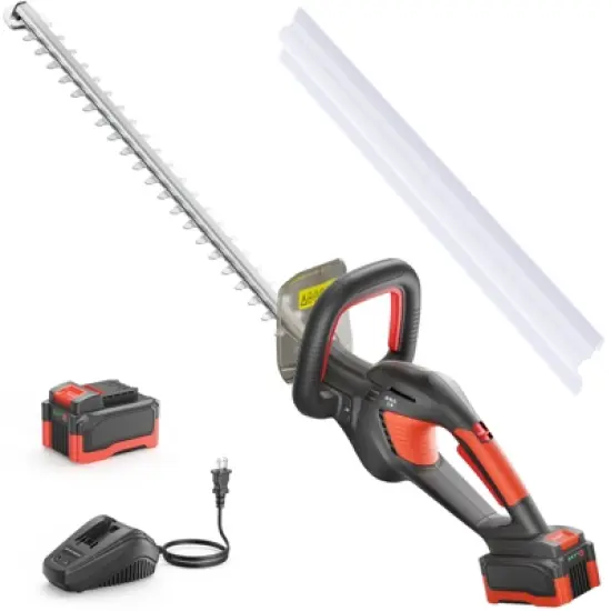 SUGIFT 20V Cordless Hedge Trimmer with 20.5" Dual-Action Blade, 4.0Ah Lithium Battery & Charger, 2400SPM Electric Bush Cutter with Rotating Handle image {7}