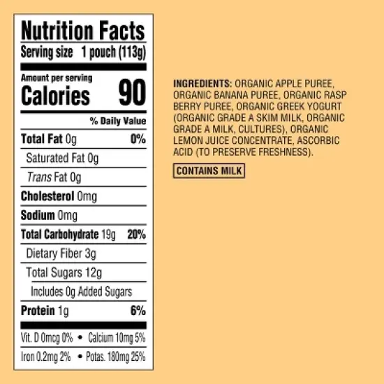 Organic Apple Banana Raspberry Yogurt Baby Food Pouch - 4oz - Good & Gather&trade; image {3}