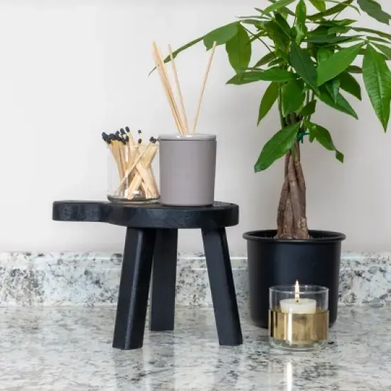 Storied Home Decorative Wood Pedestal, Black image {1}