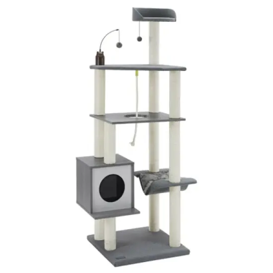 Sam's Pets Tyrone 70.5" Gray Cat Tree image {1}