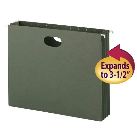 Smead Hanging File Pockets, 3-1/2 Inch Expansion, Letter Size, PAPER, 10 Per Box (64220) image {6}