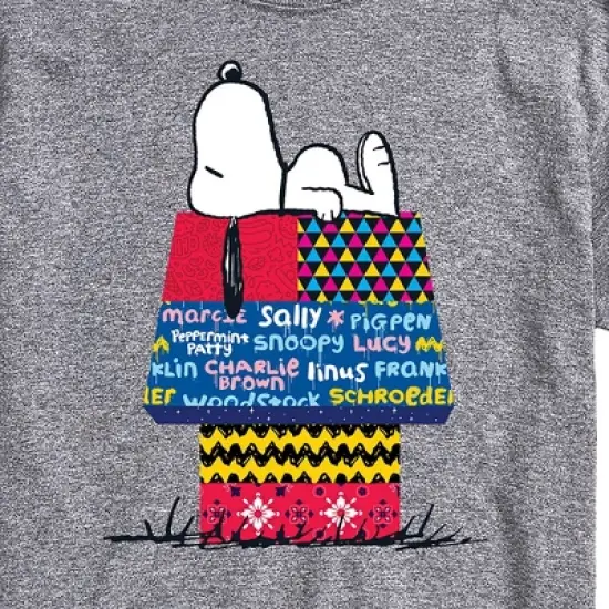 Men's - Peanuts - Snoopy Patchwork Doghouse Short Sleeve Graphic T-Shirt image {1}