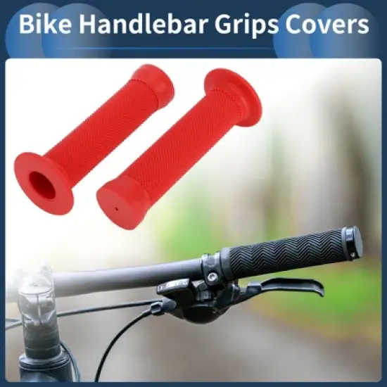 Unique Bargains Bike Handlebar Grips Covers 5.12" Red 1 Pair image {1}