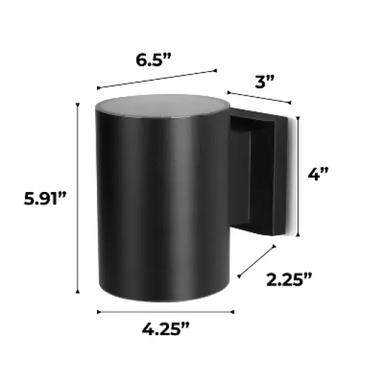 Techko Maid Outdoor Solar Wall Light Cylinder Aluminum Metal Black Sconce image {9}