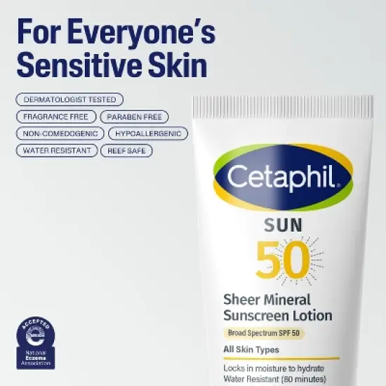 Cetaphil Sheer Mineral Sunscreen Face & Body SPF 50 - 3 fl oz image {7}