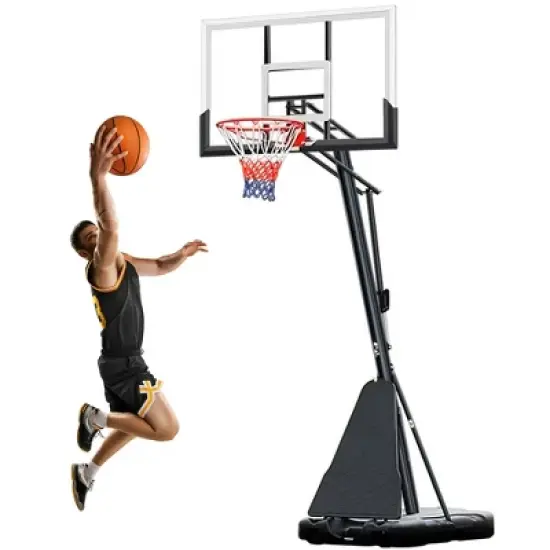 SKONYON 54 in. Portable Basketball Hoop System, Height Adjustable image {8}