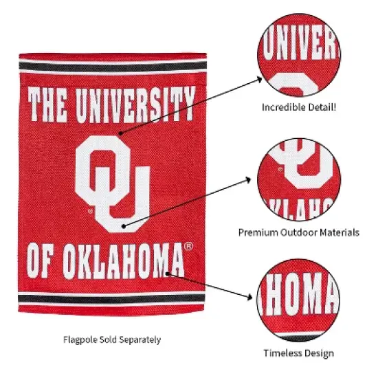 Embossed Suede Flag, GDN Size, University of Oklahoma image {3}
